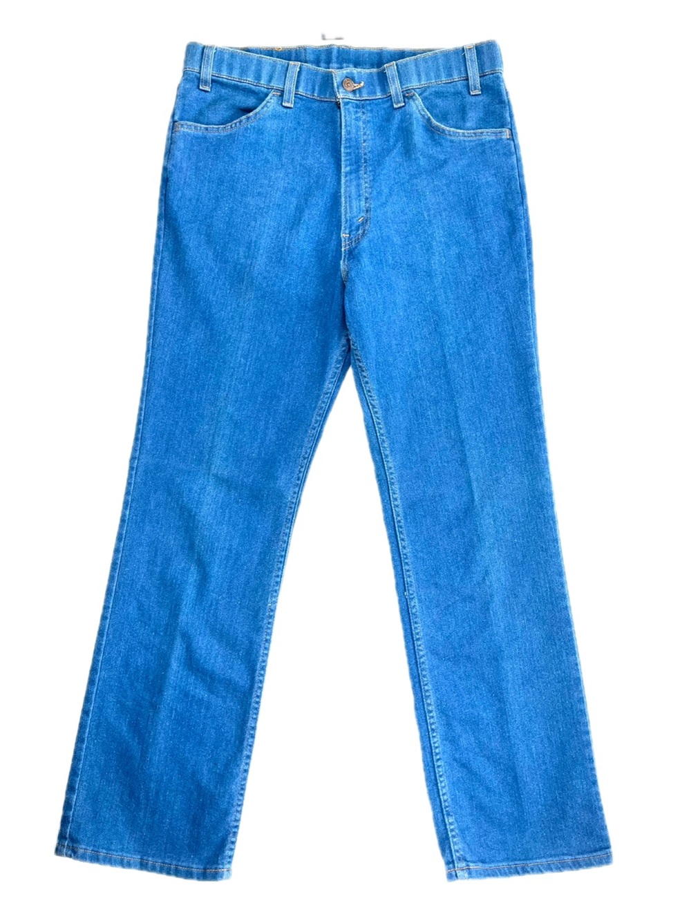 Vintage Levi's Men's Relaxed Straight Leg Jeans 35x29 Soft Light Blue Pleated